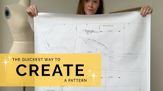 The quickest way to create a pattern  Pattern making for beginners and fashion designers [upl. by Nazar268]