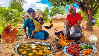 African Village Life Cooking Village Food For Breakfast [upl. by Milena451]