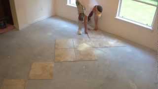 How to tile and layout floor tile Part 4 of 9 [upl. by Eeima]