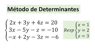 Resolucion de sistemas de ecuaciones por determinantes 3x3 [upl. by Juno]