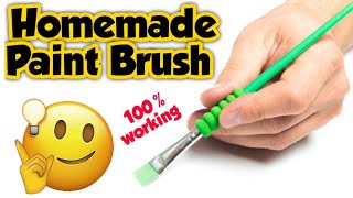 Homemade paint brush  how to make paint brush at home  homemade painting brush  Sajals Art [upl. by Bethina]