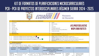 KIT DE FORMATOS DE PLANIFICACIÓN RÉGIMEN SIERRA 2024  2025 [upl. by Rodi]