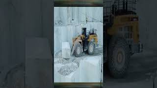 Huge Komatsu Wheel Loader Carrying Heavy Marble Columns At Birros Marble Quarries  Aerial View [upl. by Crary365]