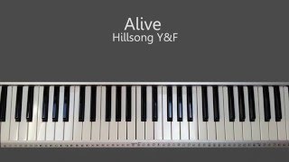 Alive  Hillsong Young and Free Piano Tutorial and Chords [upl. by Hbahsur]