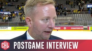 Postgame interviews Storhamar Hamar vs Oceláři Třinec 62 [upl. by Belanger376]