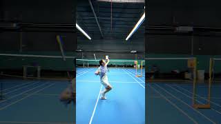 Backcourt forehand and backhand passive ball slow motion demonstration😾👱‍♀️🏸badminton sports [upl. by Nosirrah998]