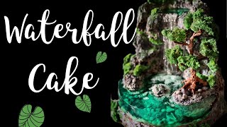 Realistic Waterfall Cake  Island Cake  Waterfall theme  Waterfall Gelatine Cake  Торт Остров [upl. by Nue]