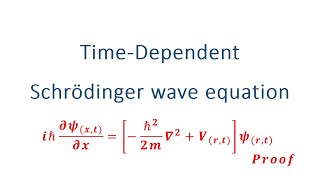 Time Dependent Schrodinger wave equation Proof derivation [upl. by Sitnerp]