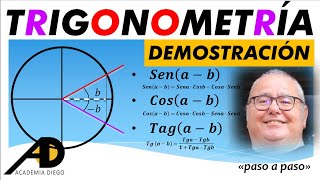 DEMOSTRACIÓN de las FORMULAS de Sen a  b  Cosa  b  Tga  b  ACADEMIADIEGO [upl. by Teece]