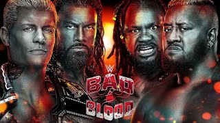 THE Bloodline vs Roman Reigns amp Cody Rhodes WWE Bad Blood 2024 [upl. by Allehs56]