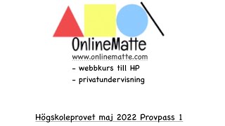 Högskoleprovet maj 2022 Provpass 1 Uppgift 37 [upl. by Lopes]