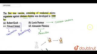 The first true vaccine consisting of weakened microorganisms against chicken cholera was developed [upl. by Sibelle748]