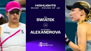 Iga Swiatek vs Ekaterina Alexandrova  2024 Miami Round of 16  WTA Match Highlights [upl. by Fugate]