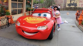 I as Monsters Inc Boo meets Lightning McQueen in Cars Land at DCA 2024 [upl. by Ruzich]