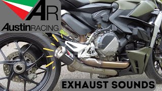 Ducati StreetFighter V2 AUSTIN RACING EXHAUST SOUND  StartUP  REVS  FLYBYS  4k [upl. by Jarrod967]