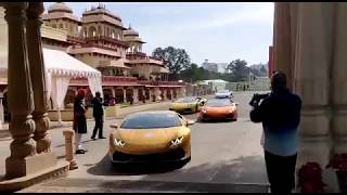 Awesome lamborghinis at Rambagh Hotel Jaipurplease subscribe my channel [upl. by Ojok]