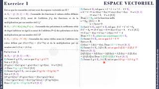 Exercice 1  Espace Vectoriel [upl. by Amlus]