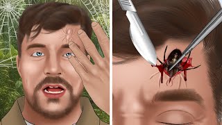 ASMR Help MrBeast remove the spider stuck in his forehead  WOW Brain Kr Satisfying video [upl. by Dusen]