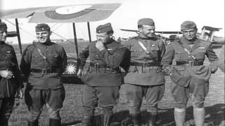 Breguet 14 Salmson 2 and Spad aircraft American fliers and French officers seeHD Stock Footage [upl. by Sascha]