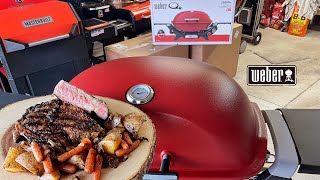 All New Weber Q 2800N Gas Grill  Steak Tators Carrots and Mushrooms  Delicious [upl. by Silas]