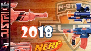 NEW NERF BLASTERS 2018  Accustrike Rapidstrike New Stryfe CQ Repaint and more [upl. by Ocirred635]