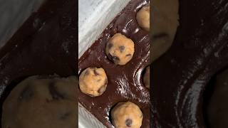 Brownies with edible brown butter cookie dough So incredibly good Recipe in description [upl. by Olegnad870]