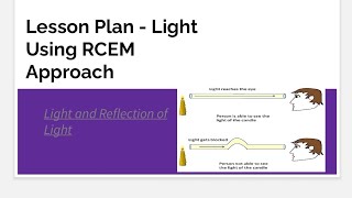 Light  Science Lesson Plan using RCEM Approach [upl. by Aehsal]