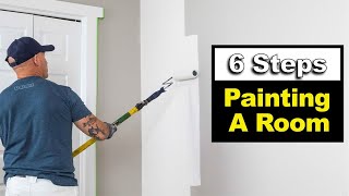 The 6 Steps to Painting a Bedroom  Interior [upl. by Solram]