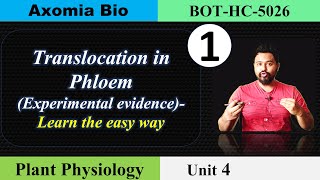 Translocation in Phloem Experimental evidenceplant physiologyDr Rajib BorahAssameseAxomia Bio [upl. by Aytak]