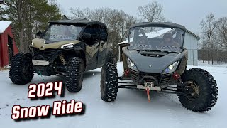 Segway Villain amp CFMOTO ZFORCE Donuts Hill Climbs Snow Ride  VEVOR Carport Review [upl. by Ydnak969]