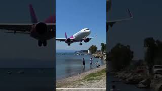 Low landing A321NEO of WizzAir in Skiathos Airportgreece🇬🇷📍 [upl. by Anidal328]