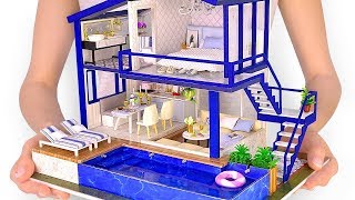 Une Maison Miniature Avec Une Vraie Piscine À Fabriquer À La Main [upl. by Aalst891]