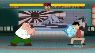 Family Guy Street Fighter Peter vs Mr Washee Washee [upl. by Ewolram]