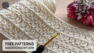 VERY EASY Crochet Pattern for Beginners 🤍⚡️Crochet Stitch for Baby Blanket Bag amp Scarf [upl. by Inilam]