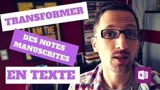 TUTO ONENOTE 7  COMMENT TRANSFORMER DES NOTES MANUSCRITES EN TEXTE [upl. by Mastrianni460]