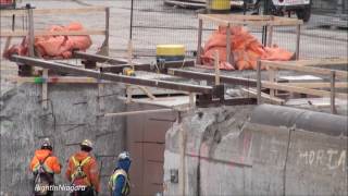 Construction of new Cavotec quothands free mooringquot HFM system Welland Canal Lock 5 W [upl. by Arotahs]