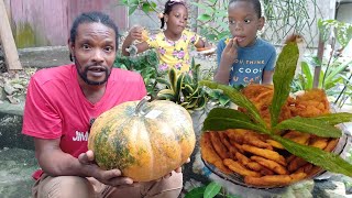 PUMPKIN FRITTERS amp SALTFISH QUICK EASY AND DELICIOUS [upl. by Llennej]