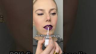 LIP STAIN TUTORIAL🤯 lipstain lipoil makeuptutorial makeupartist makeuphack beginnermakeup [upl. by Akeit]