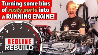 Rusty parts to running engine Pontiac GTO V8 engine timelapse  Redline Rebuild  S2E4 [upl. by Emawk]