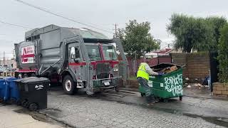 Athens services front loader trash truck 2231 Peterbilt 320 [upl. by Hak]