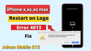 iPhone XSXS MaxXR1111 Pro Max 4013 error fix iPhone Restart on Apple logo fix 2023 [upl. by Llennol]