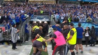 Referees Hit By Bottles after Bulldogs vs Rabbitohs 2015 [upl. by Ayor]