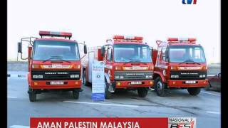 AMAN PALESTIN MALAYSIA BAIK PULIH 15 JENTERA BOMBA KEGUNAAN DI GAZA 11 JAN 2016 [upl. by Art]