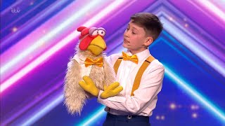 Britains Got Talent 2022 13Year Old Ventriloquist Jamie Leahey Audition Full Show w Comments 15E1 [upl. by Anirtak]