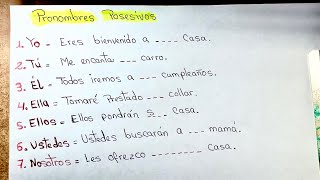 Pronombres Posesivos 📝 Ejercicios [upl. by Danita597]