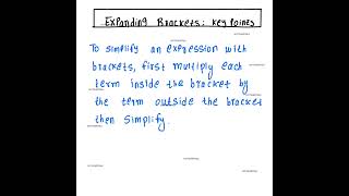 Key points on Expanding brackets  Simplifying algebraic expressions algebra math [upl. by Amikat780]