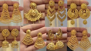 Latest Gold Earrings Designs 2023  GOLD EARRINGS  Gold Earrings With Weight And Price [upl. by Ez]