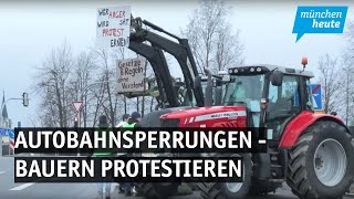 Autobahnsperrungen – Bauern blockieren aus Protest gegen die Regierung 17 Autobahnzufahrten um Mü [upl. by Anima]