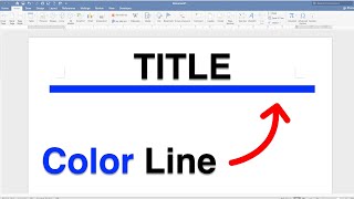 How To Change Title Line Color In Word [upl. by Iek]