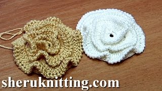 Crochet Ruche Petal Flower [upl. by Ahsinelg]